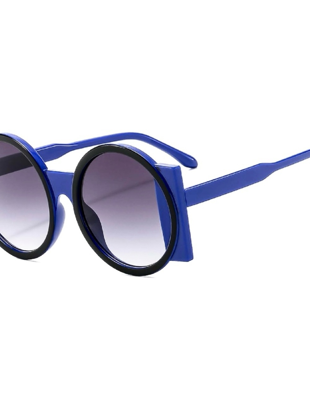 Retro Geometric Round Sunglasses | UV400 Blue Statement Fashion Shades